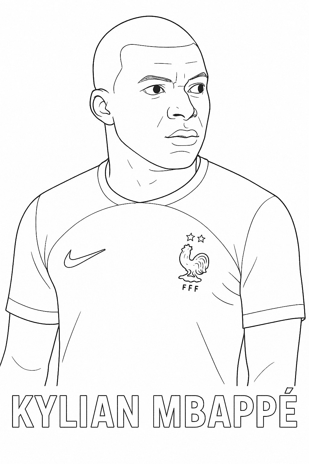 Dessin de Kylian Mbappé France à imprimer Dessin de Kylian Mbappé France à imprimer