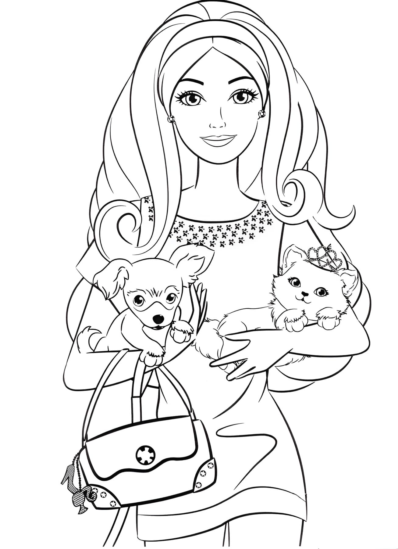 Dessin de Barbie Baba de Cachorro Coloriage Image à colorier Barbie