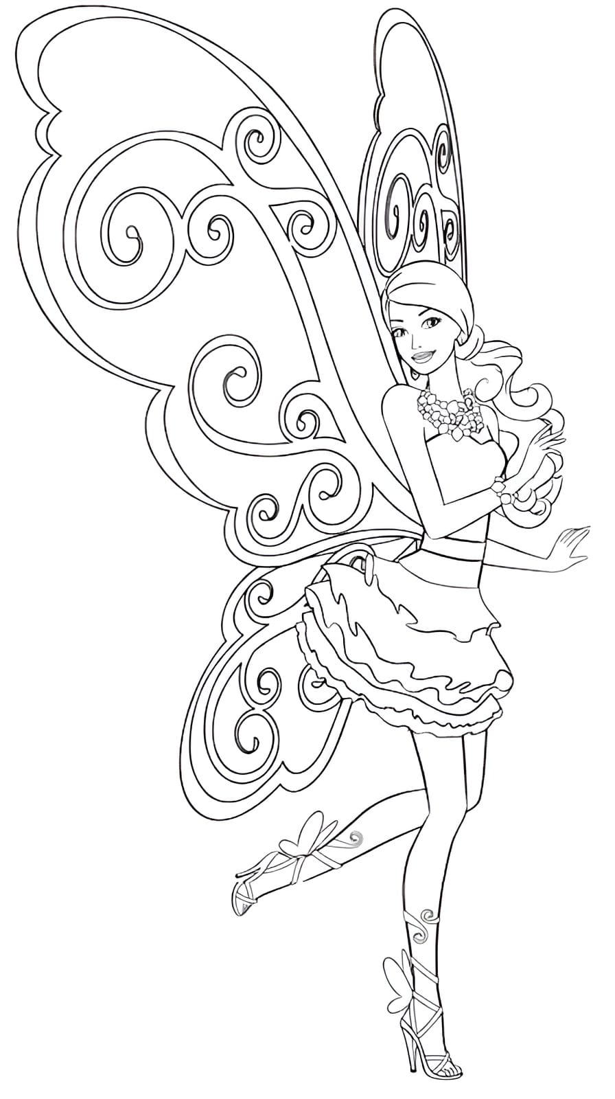 Dessin de coloriage de fée Barbie Image à colorier Barbie