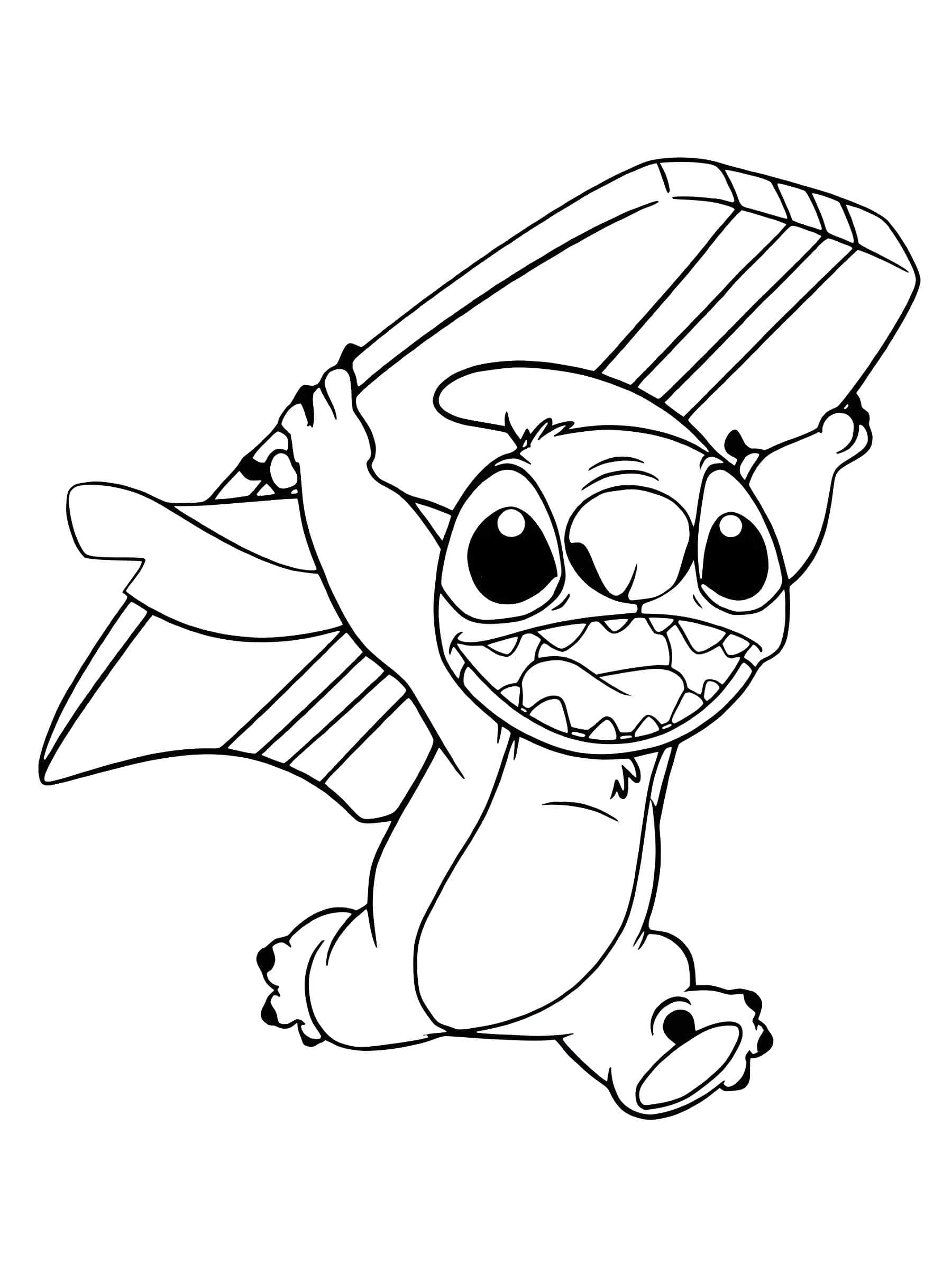 Dessin de Stitch avec tabla à imprimer Image à colorier Lilo Et Stitch