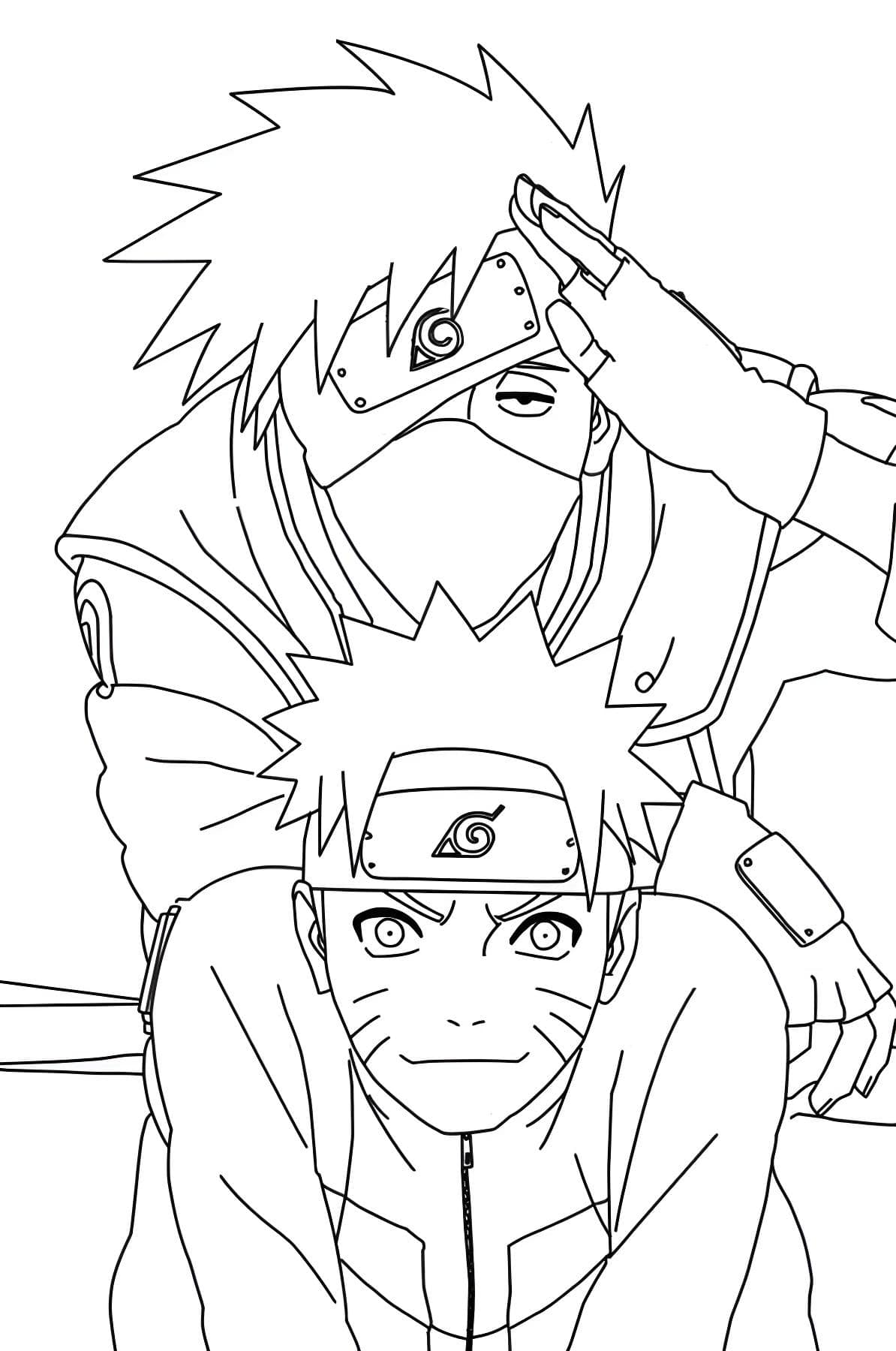 Dessin de mentor de Naruto et Kakashi pour la coloration Image à colorier Naruto