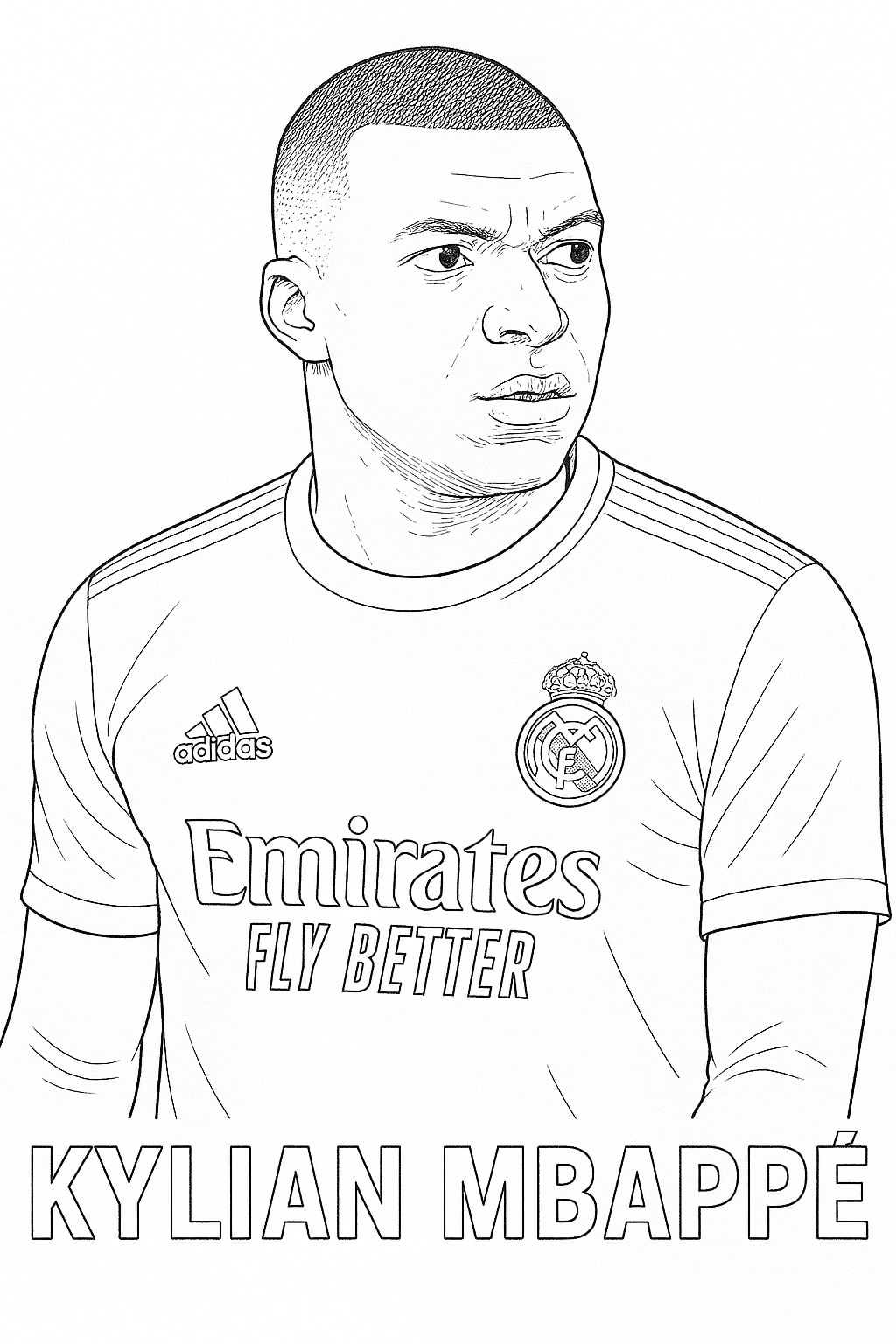 Dessin de Kylian Mbappé à imprimer Dessin de Kylian Mbappé à imprimer