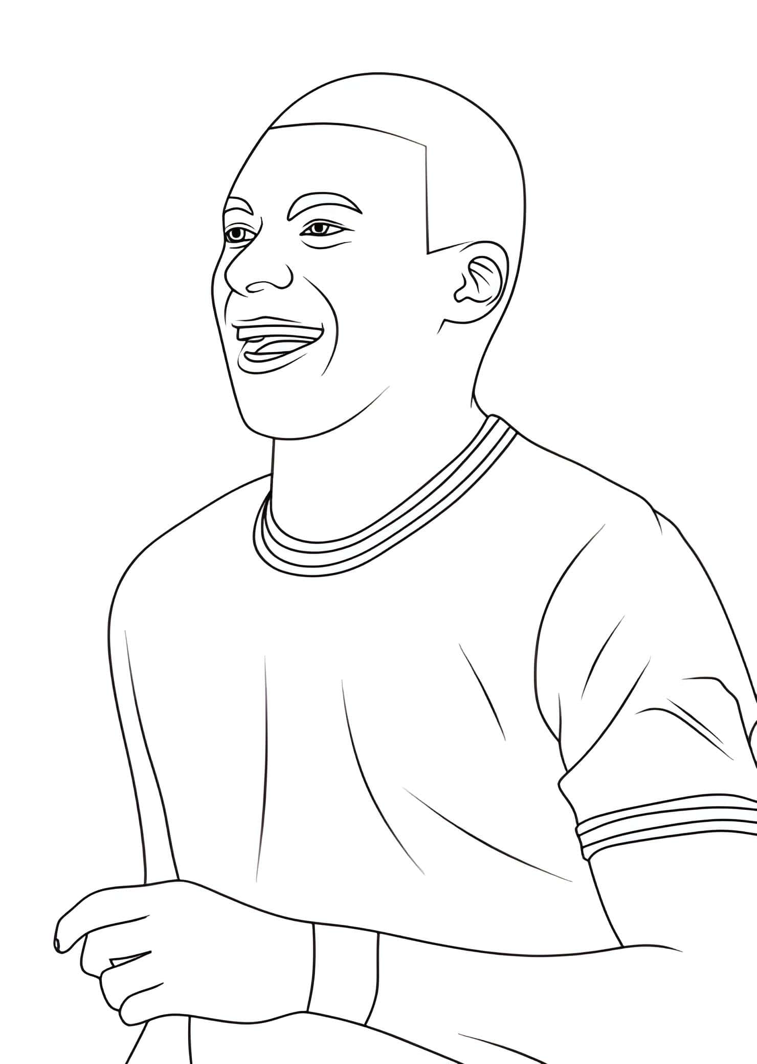 Dessin mbappe souriant à la couleur Image à colorier Mbappé