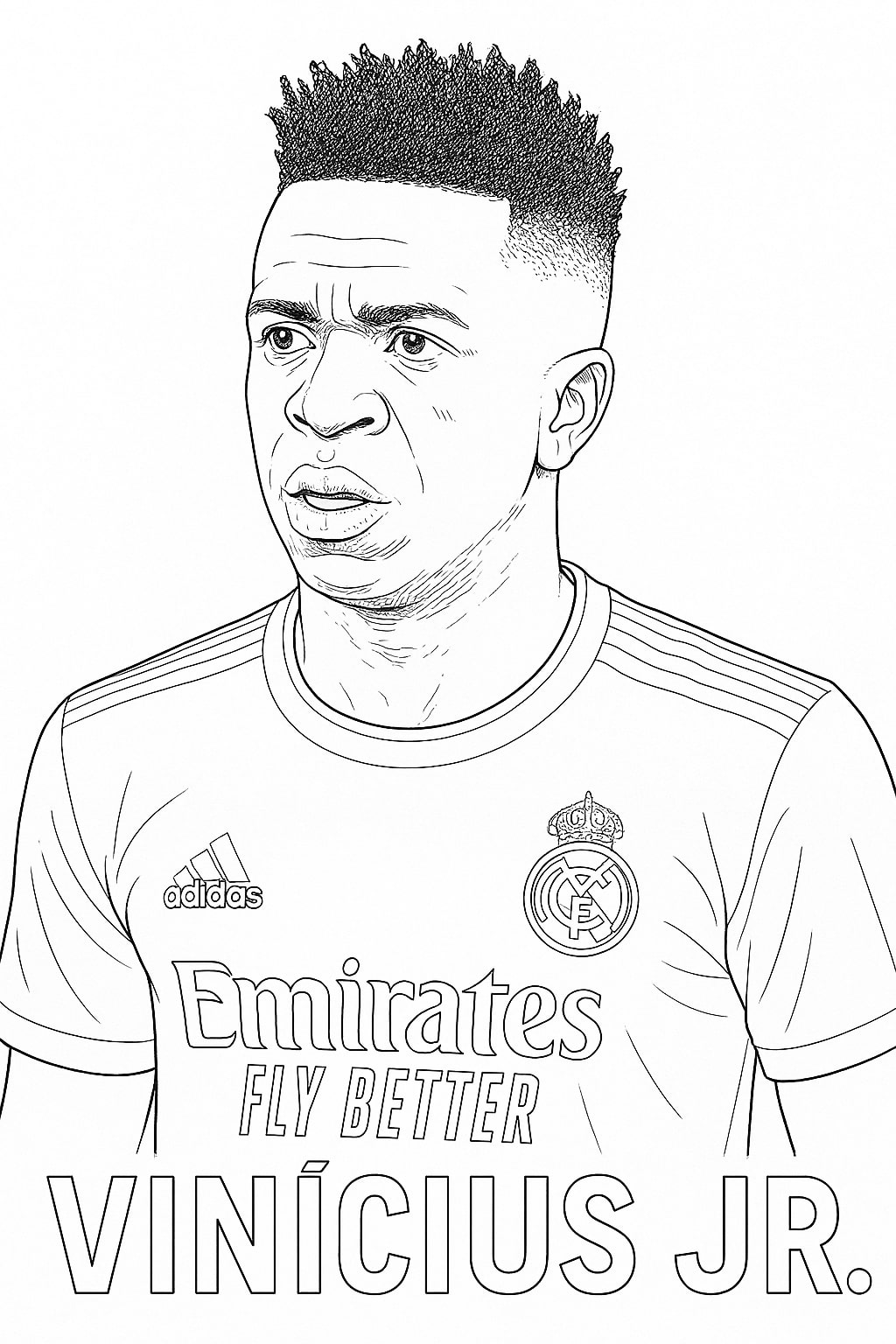 Dessin de Vinicius Jr à colorier Dessin de Vinicius Jr à colorier