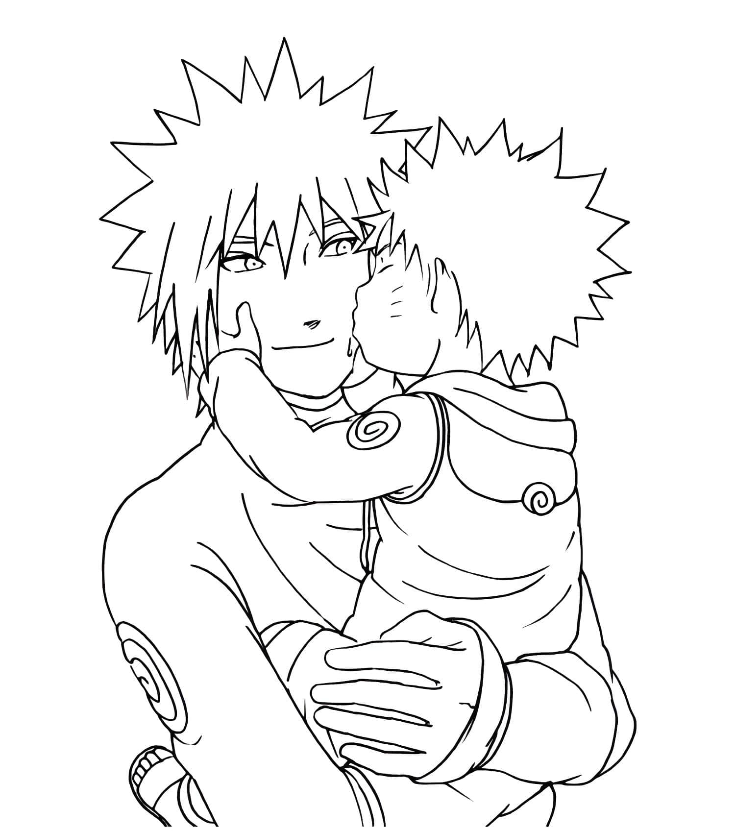Image de Minato et Naruto Filho à la couleur Image à colorier Naruto