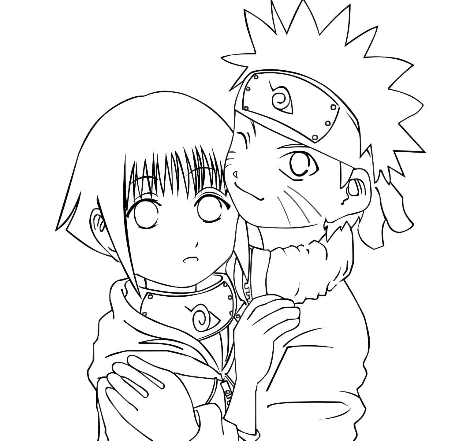 Image de Naruto et Hinata ensemble pour colorer Image à colorier Naruto
