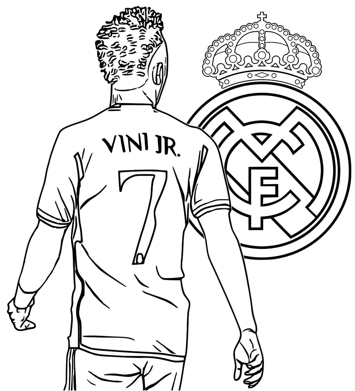 Image de Vinicius Jr 7 Real Madrid à imprimer Image à colorier Vinicius Jr