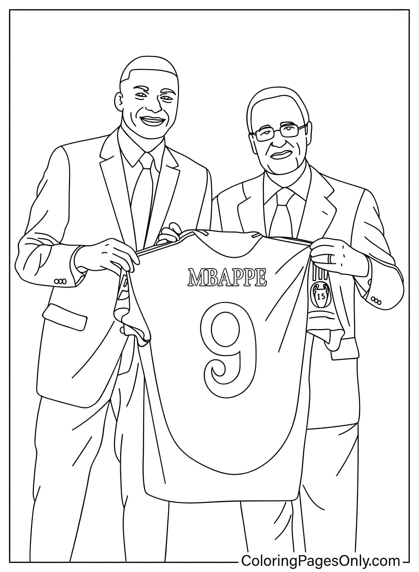 Image Mbappe Real Madrid à imprimer Image à colorier Mbappé