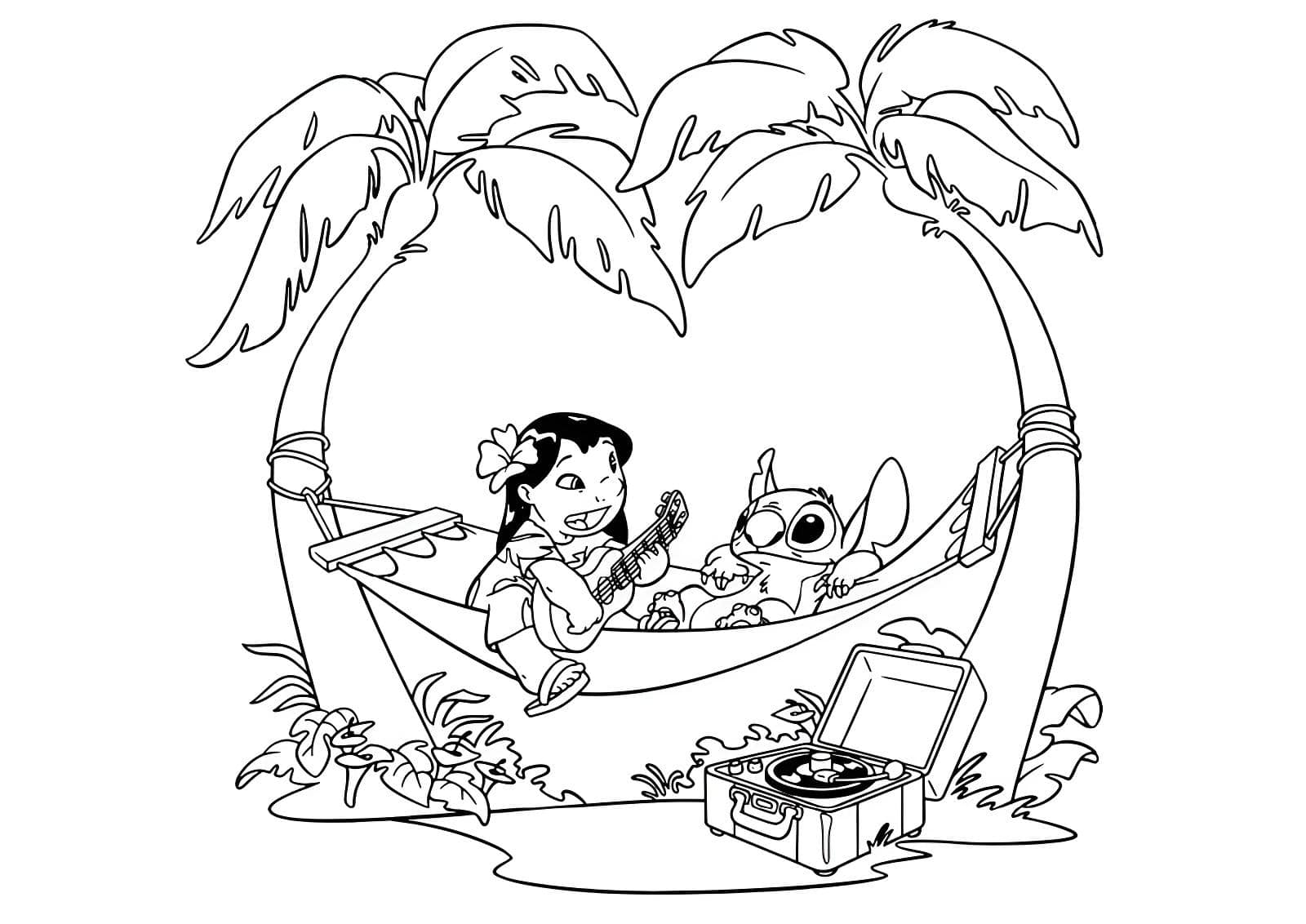 Lilo et Stitch dessin avec Violao pour imprimer Lilo et Stitch dessin avec Violao pour imprimer
