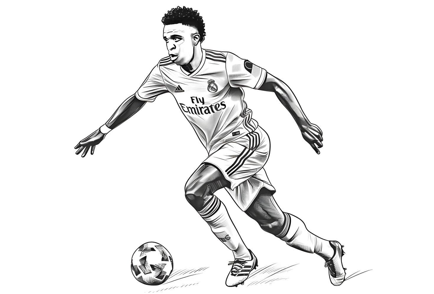 Vinicius jr dessin dribland Image à colorier Vinicius Jr